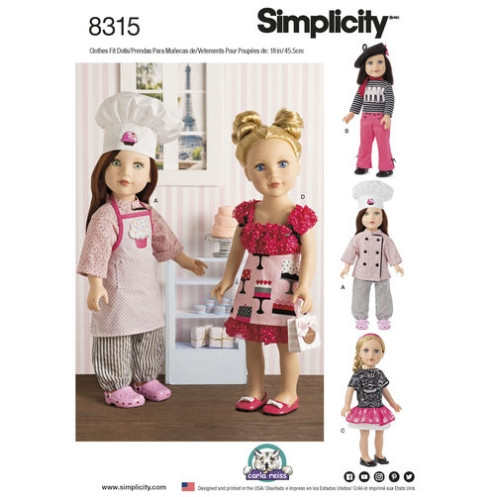 S8315 Kleidung Puppe, Simplicity