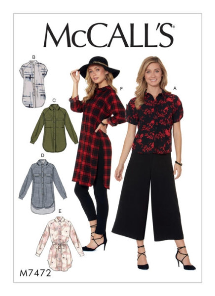 M7472 Damen Shirts, Schnittmuster von McCalls