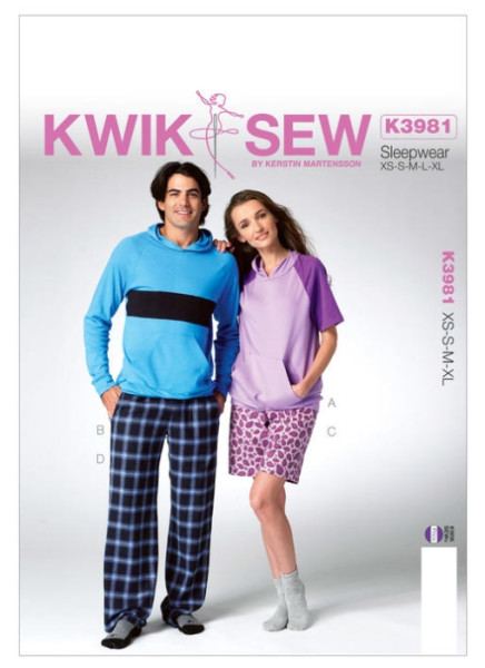 Hose Shorts Schlafanzug, KwikSew K3981