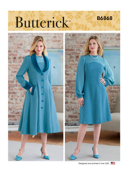 B6868 Damen Mantel Kleid, Butterick