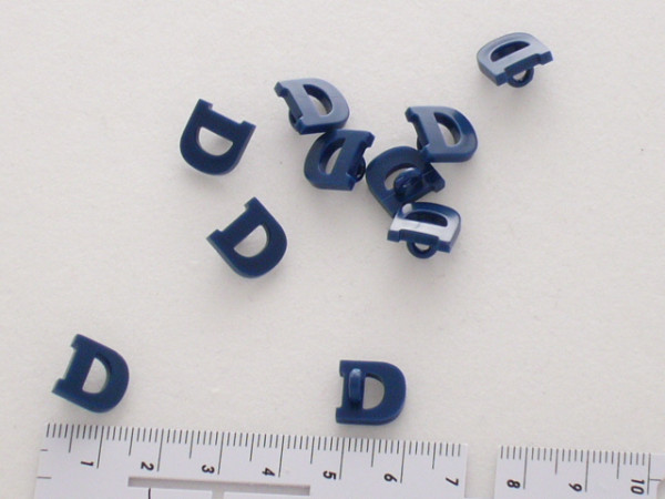 181143 Buchstaben- u. Zahlenknopf, blau, Dill