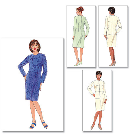 Butterick B6092 Damen eng anliegender Mantel, Kleid OFP