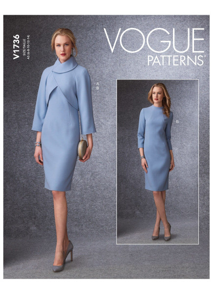 V1736 Damen Kleid Jackett, Vogue