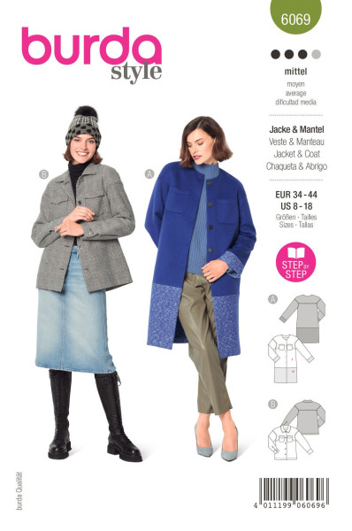 6069 Jacke, Schnittmuster von Burda