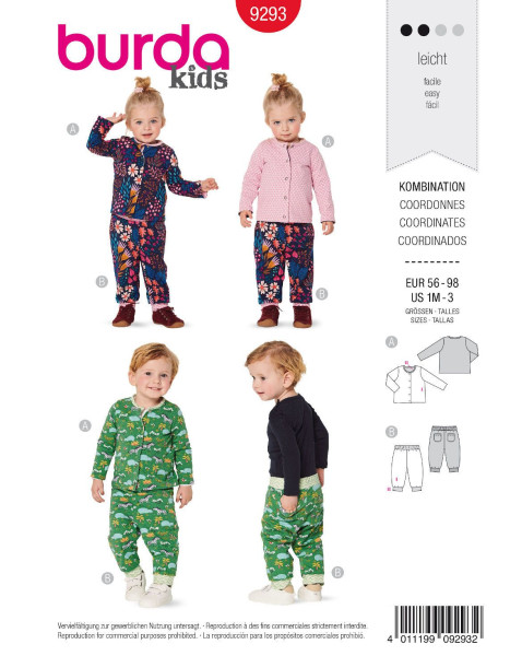 9293 Kinderjacken und Hosen, Burda