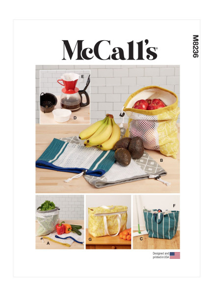 M8236 Taschen Früchte Beutel, McCalls