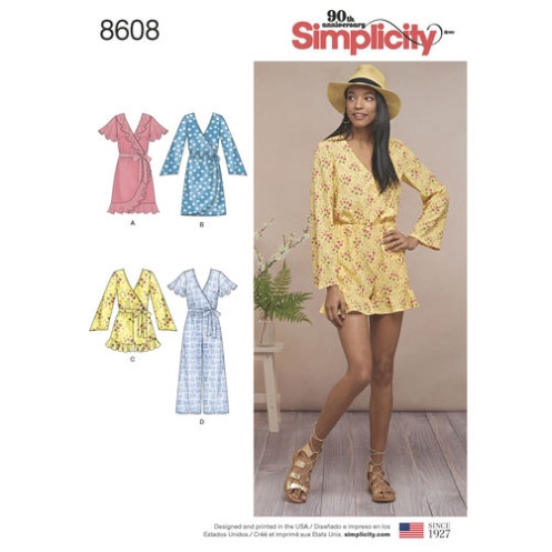 S8608 Damen Overall Kleid, Simplicity
