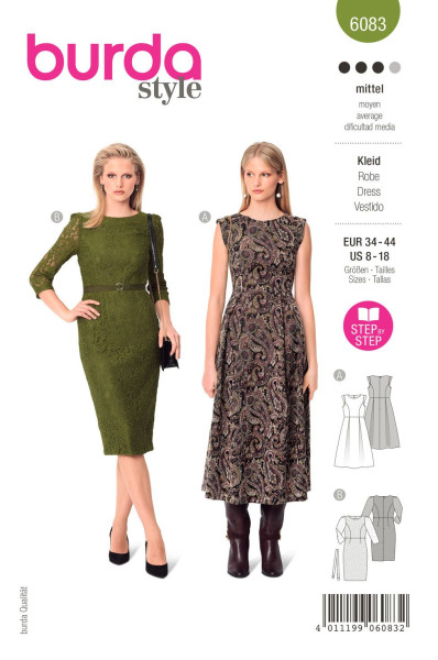 6083 Kleid, Schnittmuster von Burda