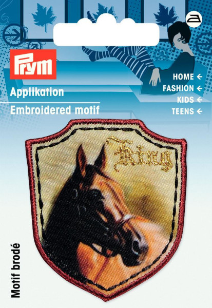 Applikation Patch Pferd Fotoart braun