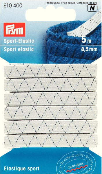 5m Sport-Elastic 8,5 mm weiß, Gummilitze