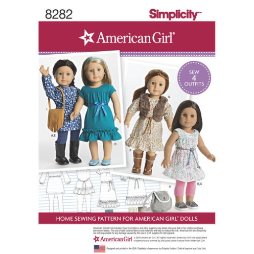 S8282 Kleidung Puppe Mädchen, Simplicity