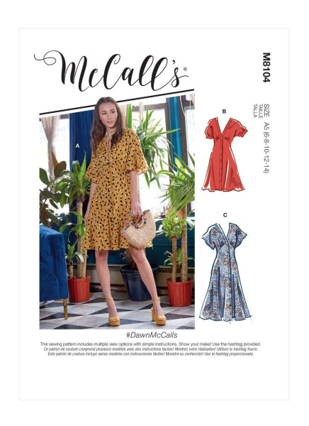 M8104 Damen Kleid, Schnittmuster von McCalls