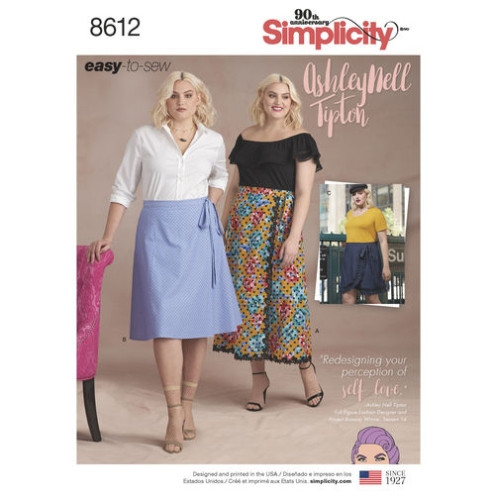 S8612 Einfach Damen Röcke Überwurf, Simplicity