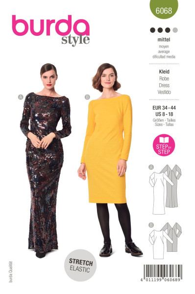 6068 Kleid, Schnittmuster von Burda