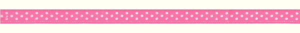 Satinband gepunktet 6 mm pink / weiß