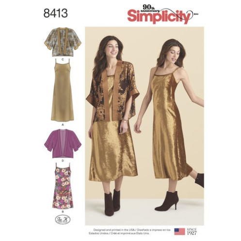 S8413 Damen Kimono Kleid, Simplicity