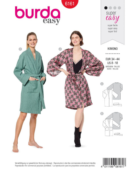 6161 Kimonos, Schnittmuster von Burda