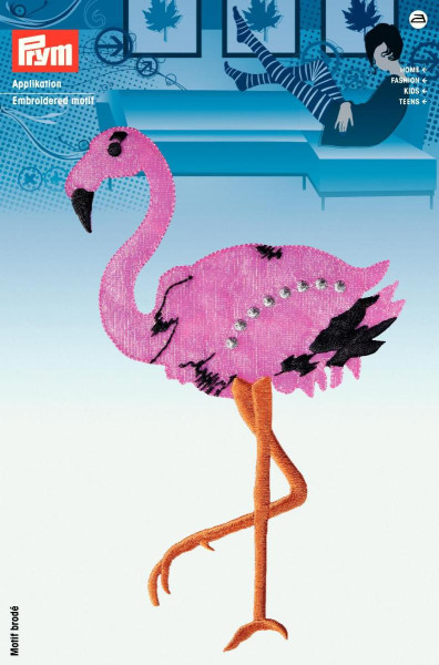 Applikation Exklusiv Flamingo groß pink