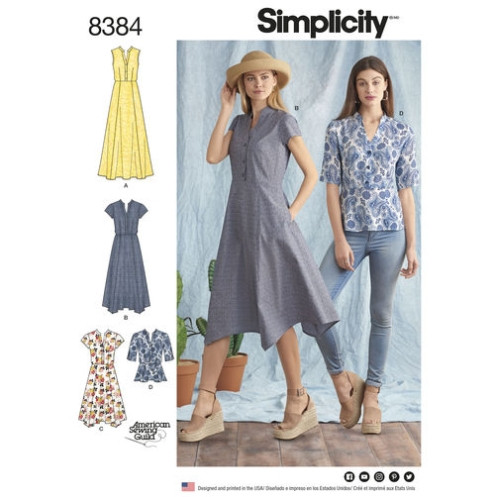 S8384 Damen Top Kleid, Simplicity