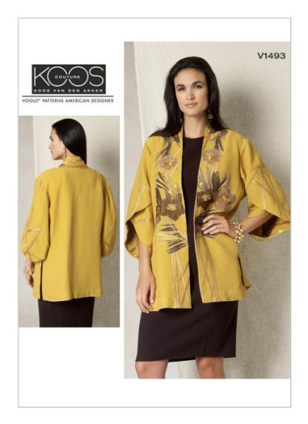 V1493 Damen Tulpen Kimono Jackett, Vogue