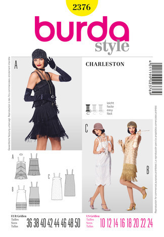 2376 Charleston-Kleid, Schnittmuster von Burda