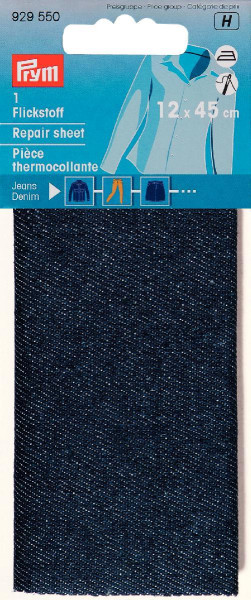 Flickstoff Jeans (bügeln) 12 x 45 cm dunkelblau