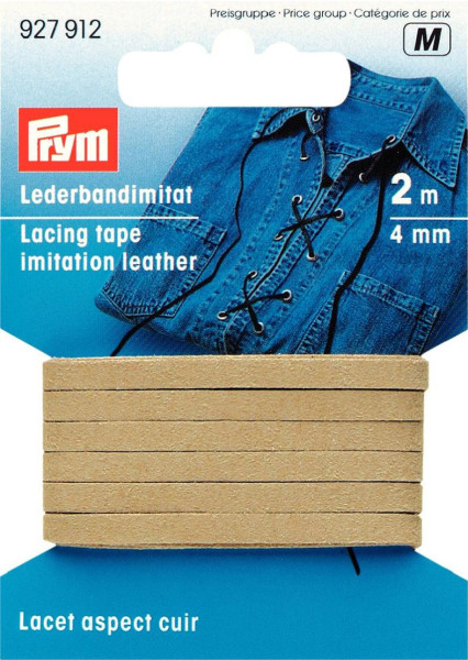 Lederbandimitat 4 mm beige