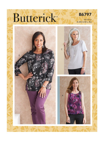 B6797 Damen Tops, Butterick