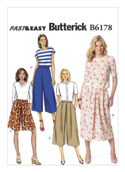 B6178 Damen Hosenrock, Butterick