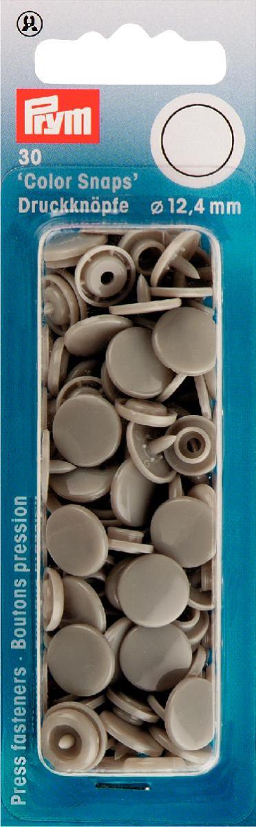 Prym Druckknöpfe Color Snaps rund 12,4 mm, grau