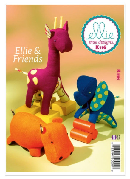 K0116 Spielzeug Nilpferd Elefant Giraffe, KwikSew