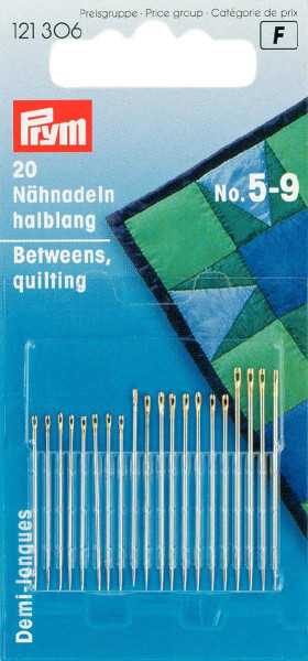 Nähnadeln halblang ST 5-9 silberfarbig/goldfarbig