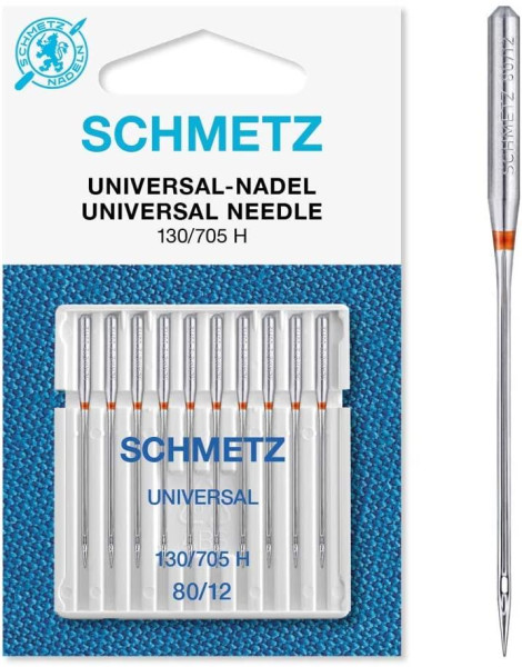 SCHMETZ Nähmaschinennadeln: 10 Universal-Nadeln, Nadeldicke 80/12, 130/705 H