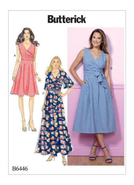 B6446 Damen Kleid Schärpe Überwurf, Butterick