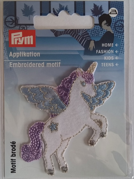 Appl. Einhorn weiß/violett/blau