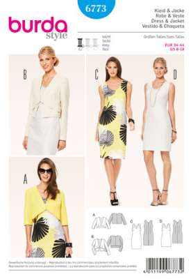 Burda Schnittmuster 6894 – A-Linien-Kleid Mit V-Ausschnitt, Gr. 36-46, Mit 3 Varianten (kurz/lang/maxi)