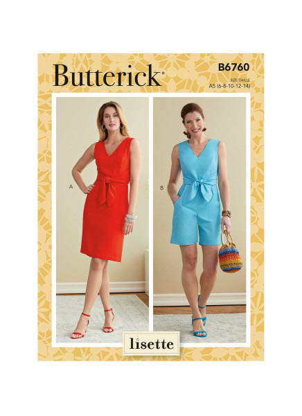 B6760 Damen Kleid Einteiler, Butterick