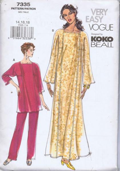 Vogue V7335 Caftan, Top, Hose Schnittmuster OFP