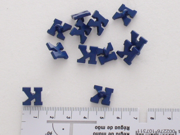 181164 Buchstaben- u. Zahlenknopf, blau, Dill