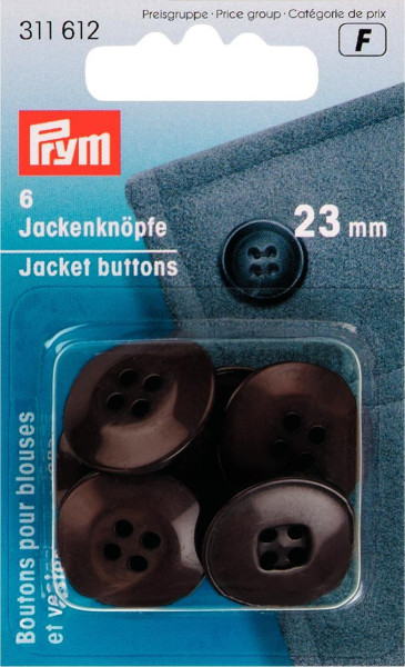 Jackenknöpfe 23 mm dunkelbraun