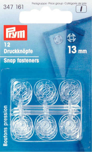 Annäh-Druckknöpfe KST 13 mm transparent