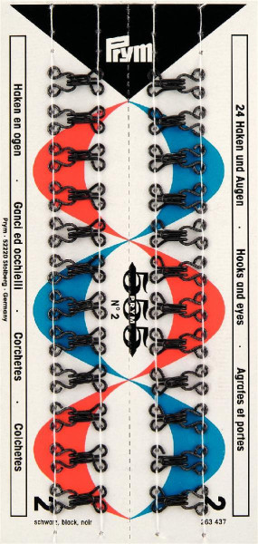 Federhaken und Augen EIS 2 schwarz