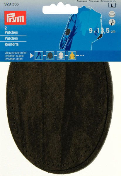 Patches Velourslederimitat (bügeln) 9x13,5cm oliv