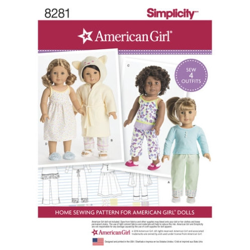 S8281 Kleidung Puppe Mädchen, Simplicity