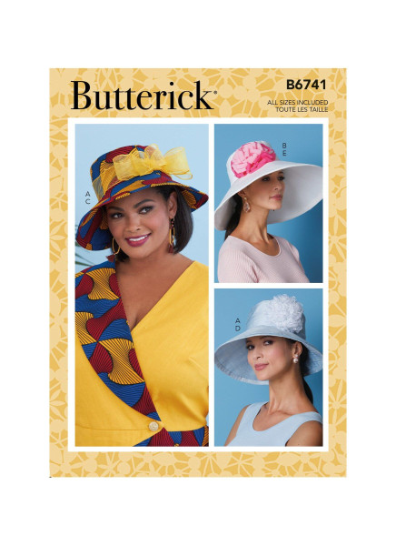 B6741 Damen Schleife Blumen Hüte, Butterick
