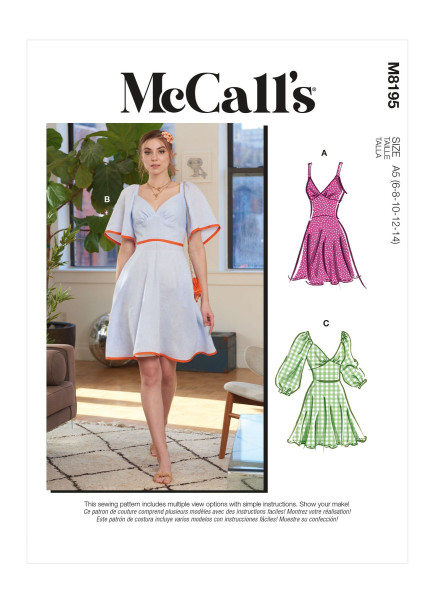 M8195 Damen Kleid, Schnittmuster von McCalls