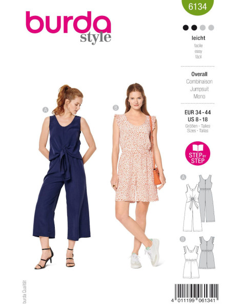 6134 Overalls, Schnittmuster von Burda