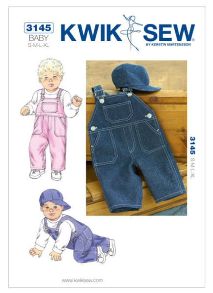 Kinder Overall Hut Latzhose, KwikSew K3145