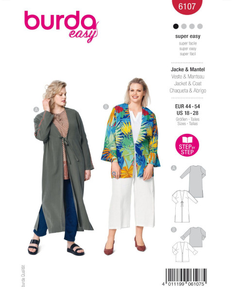 6107 Blusenjacke, Leichte Sommerjacke, Burda