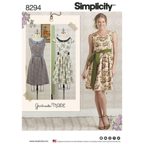 S8294 Kleid Schärpe, Simplicity